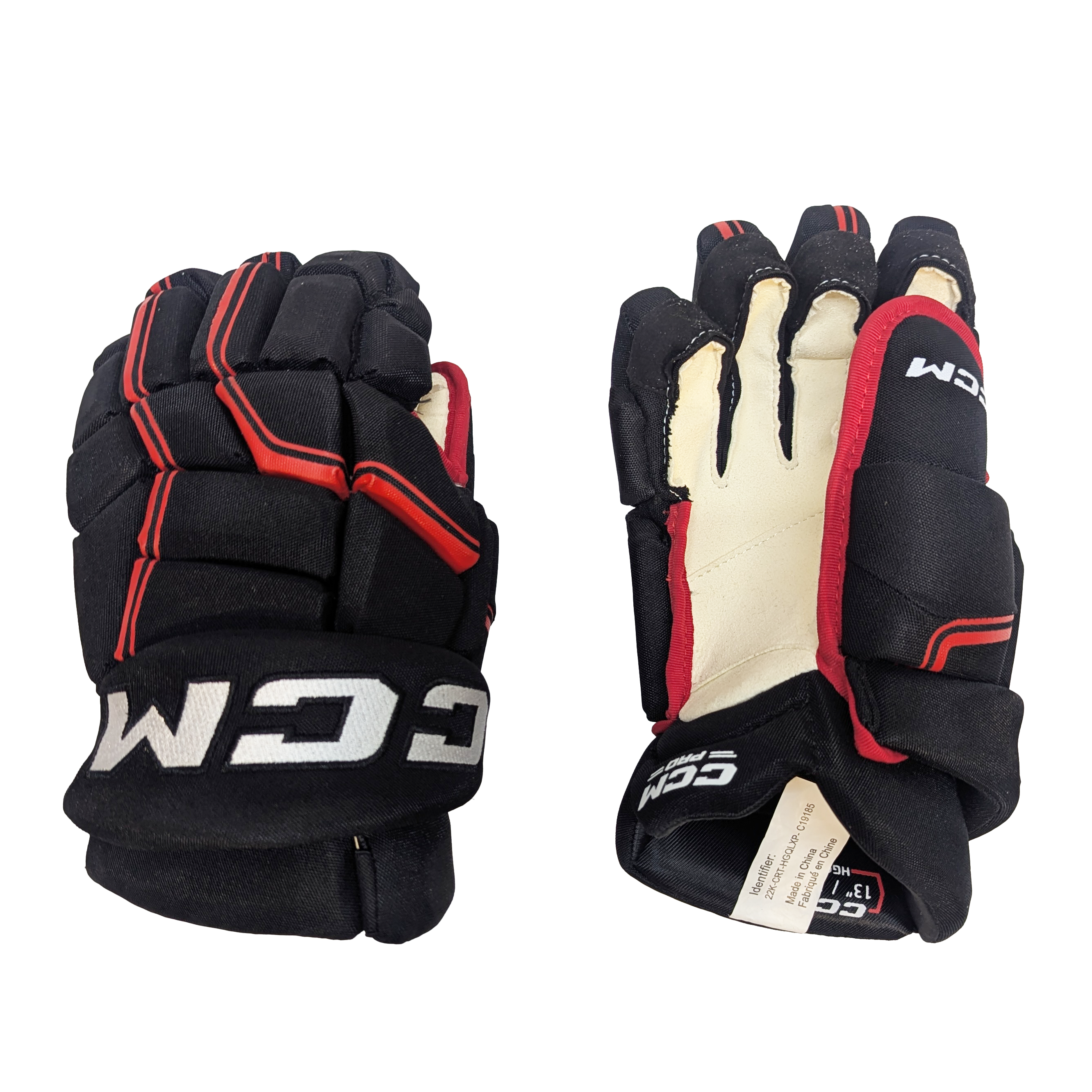CCM HGQLXP - Gant NHL Pro Stock - Blackhawks de Chicago (noir/rouge)